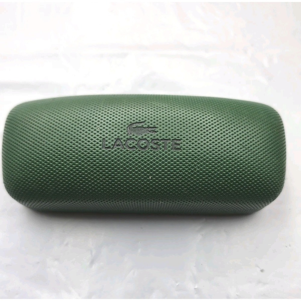 Lacoste Sunglasses Case Unisex OS Green Good Hard Clamshell Textured Logo